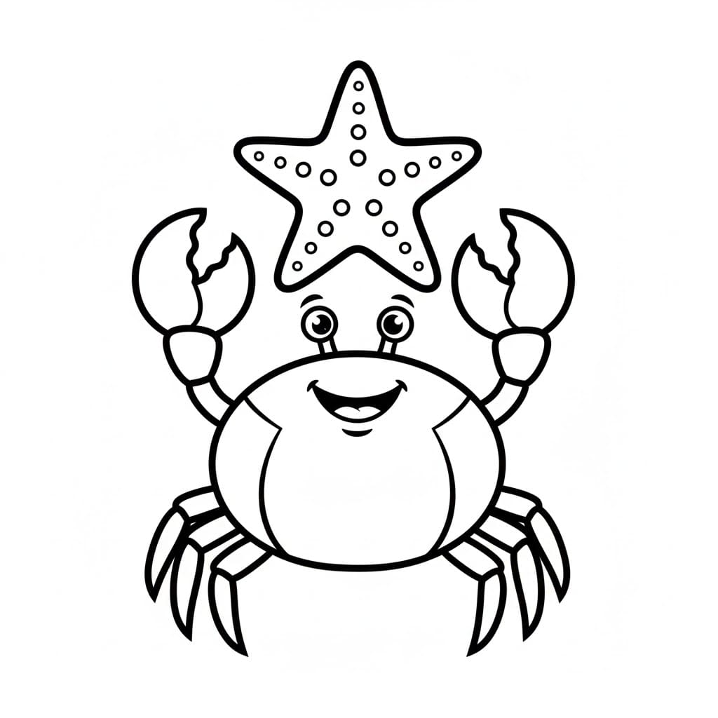 Krabber og sjøstjerner fargelegging