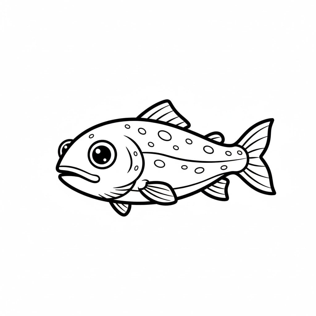 Laks har store øyne fargelegging