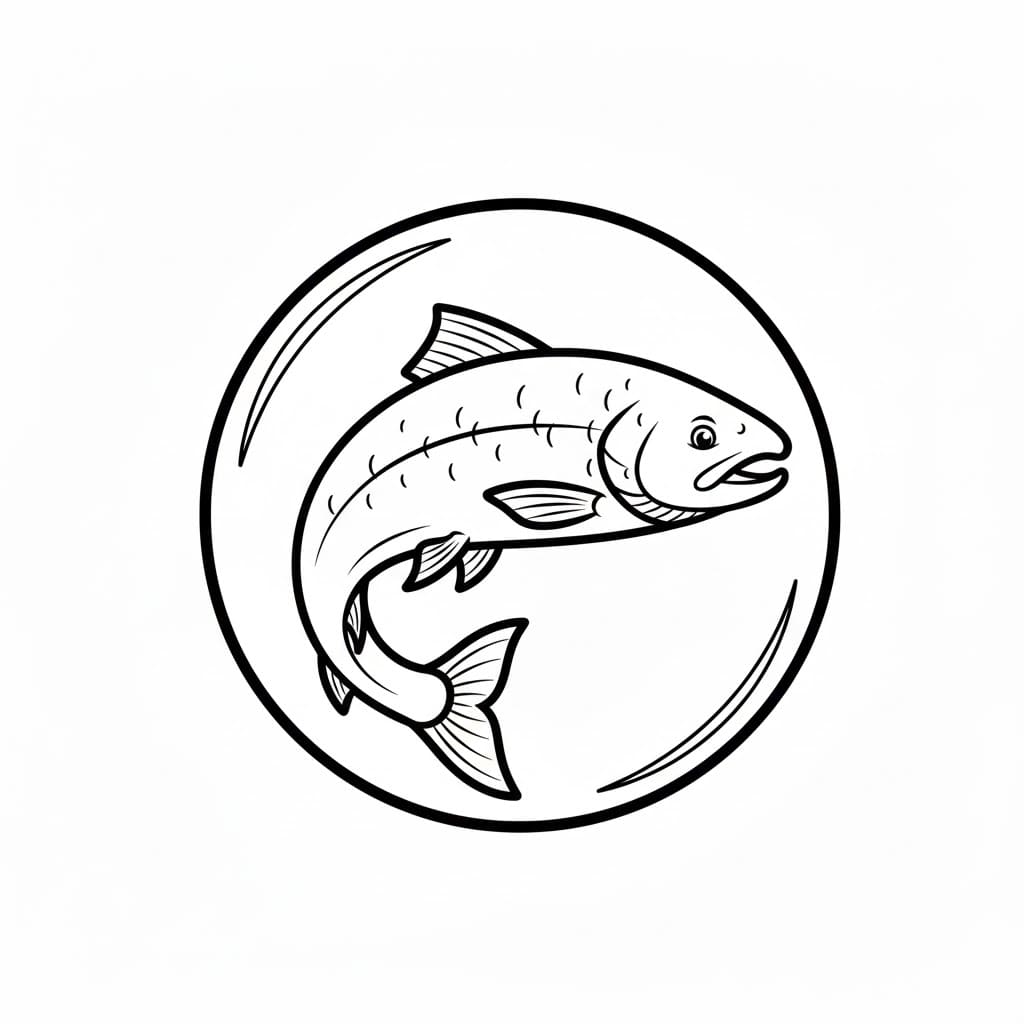 Laks i en boble fargelegging