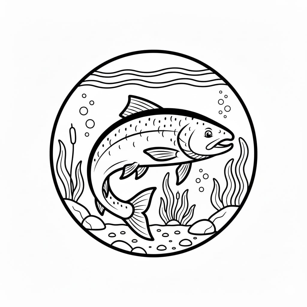 Laks i innsjøen fargelegging