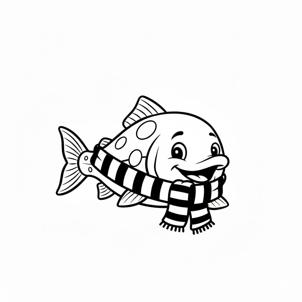 Laks iført skjerf fargelegging