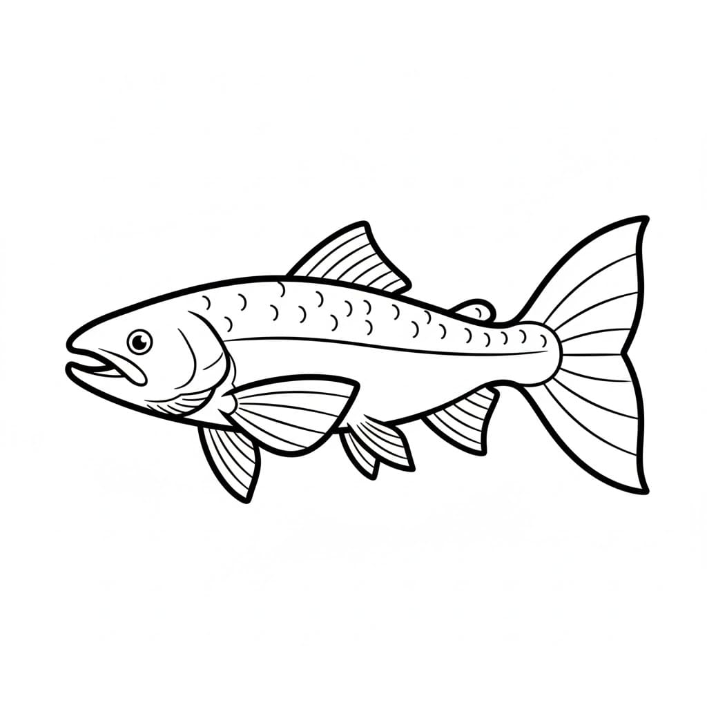 Laks med store finner fargelegging