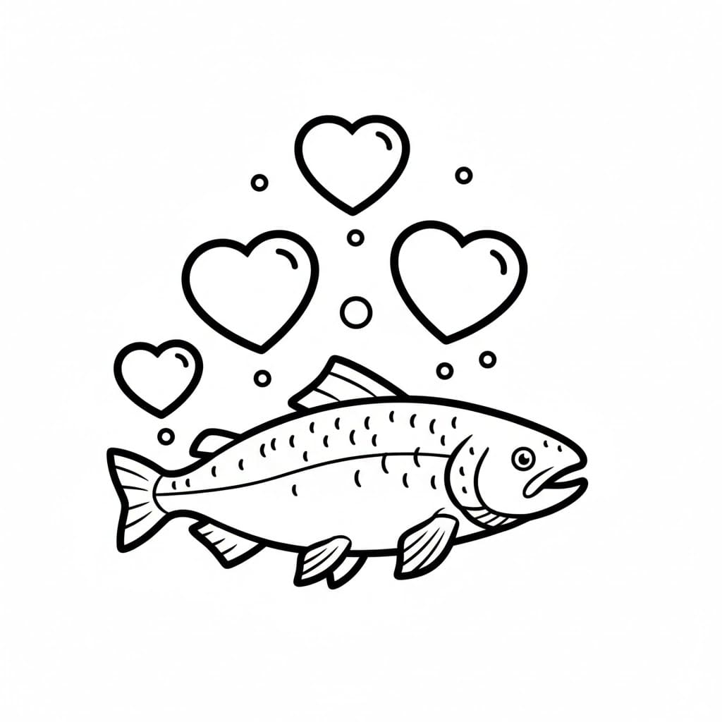 Laks og hjerteformede blærer fargelegging