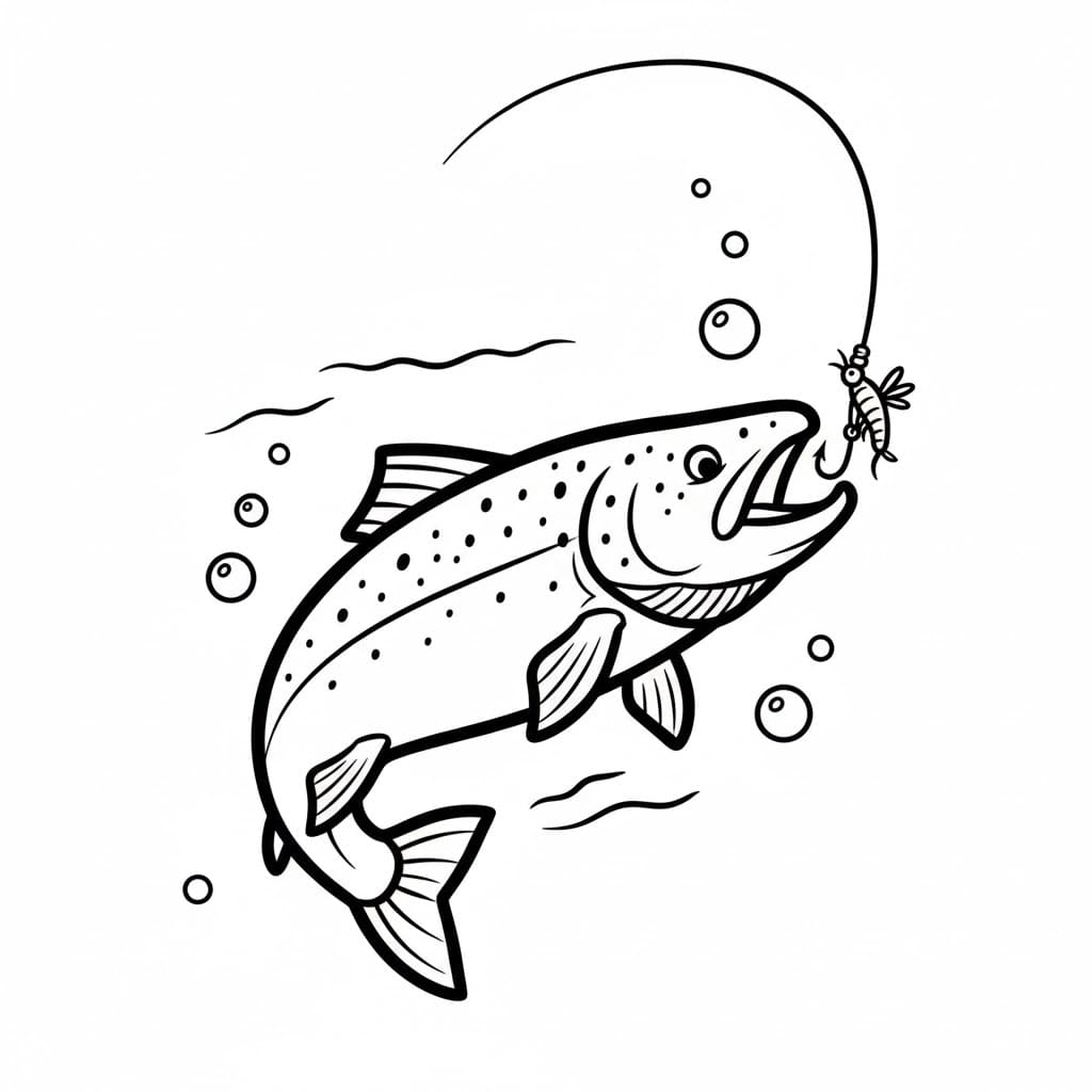 Laks spiser agn fargelegging