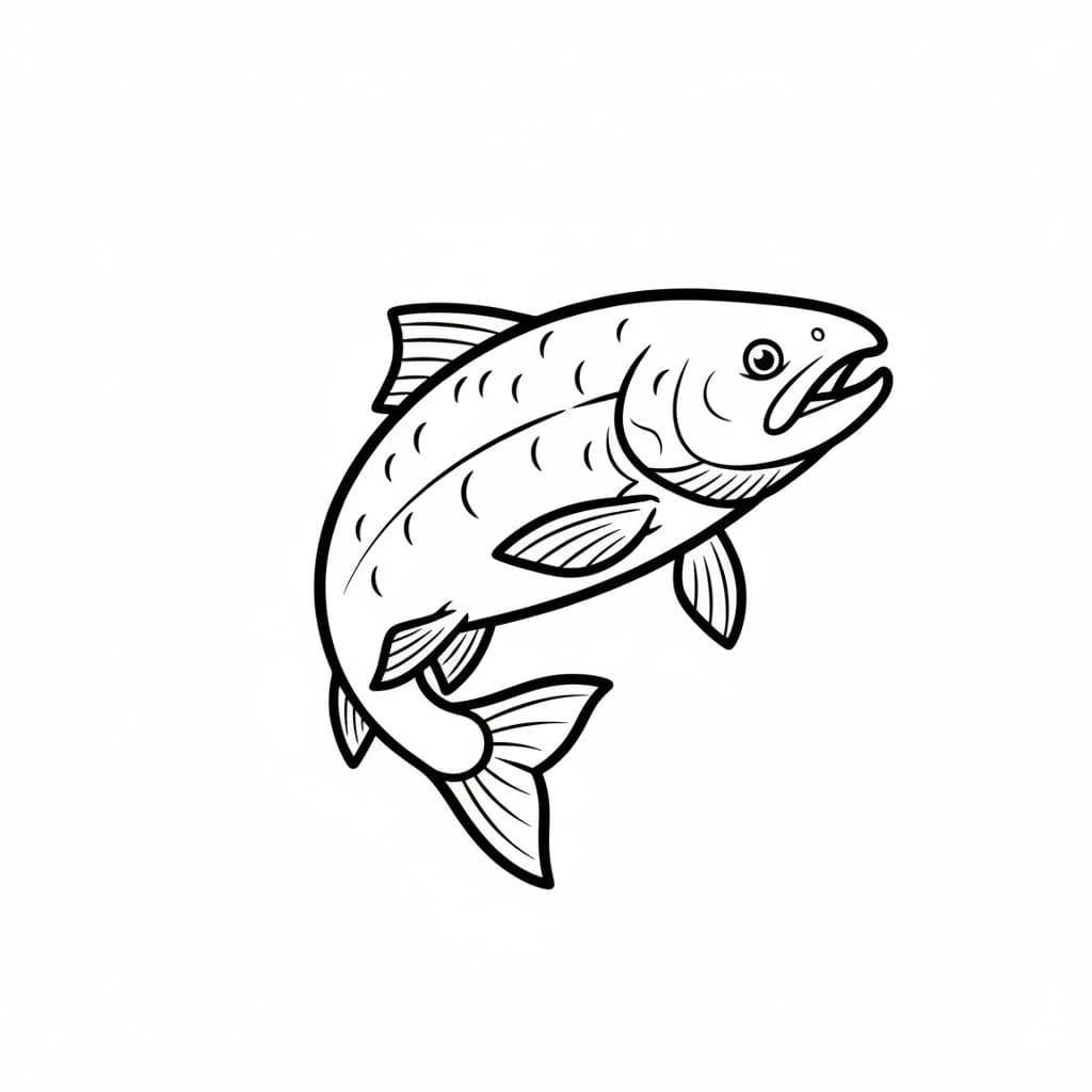 Laksen snur seg fargelegging