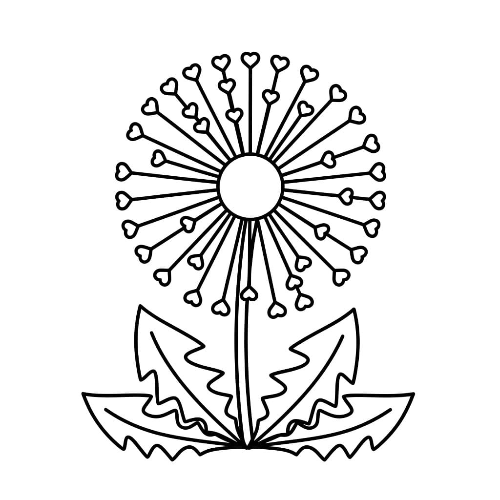 Løvetannblomster fargelegging