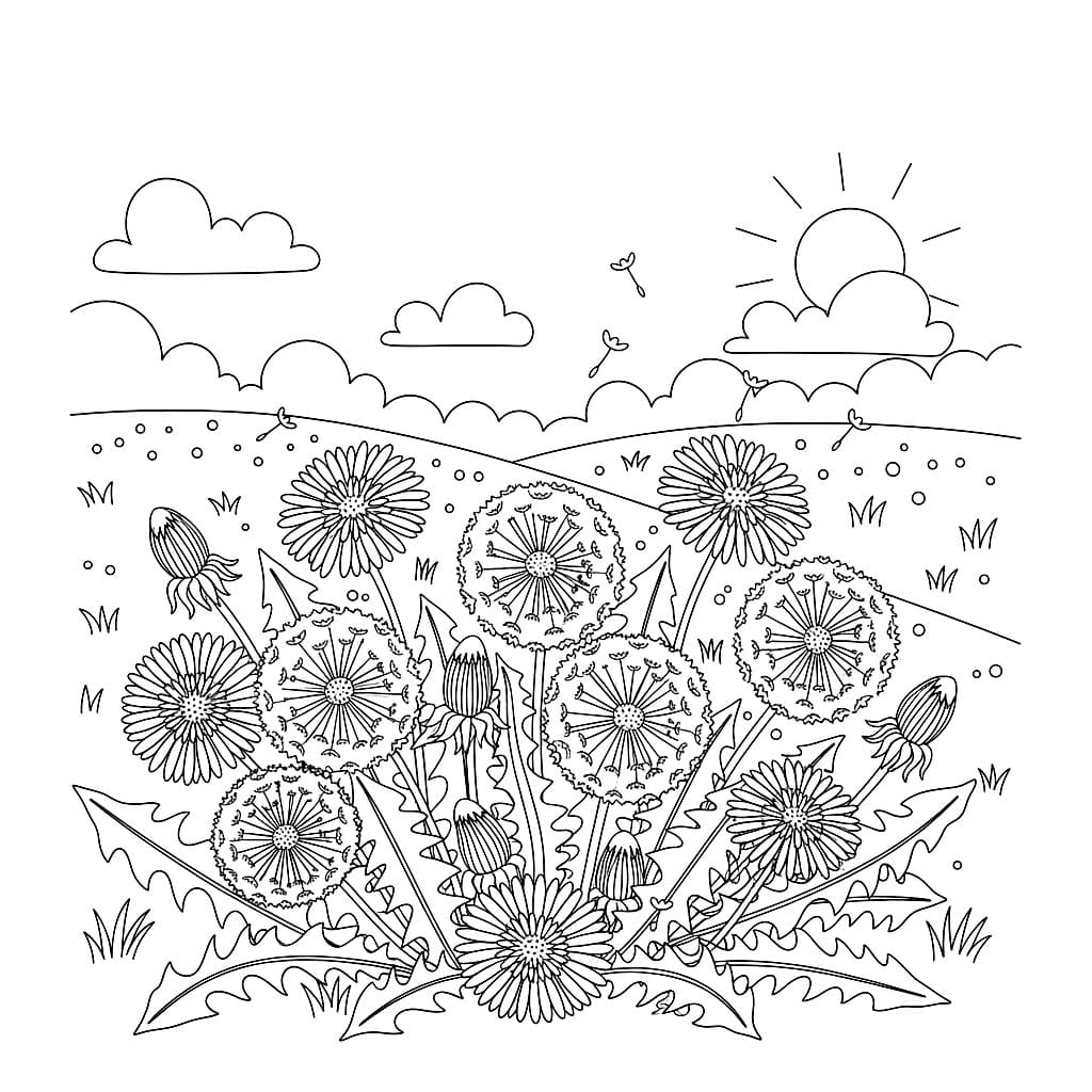 Løvetannbusk fargelegging