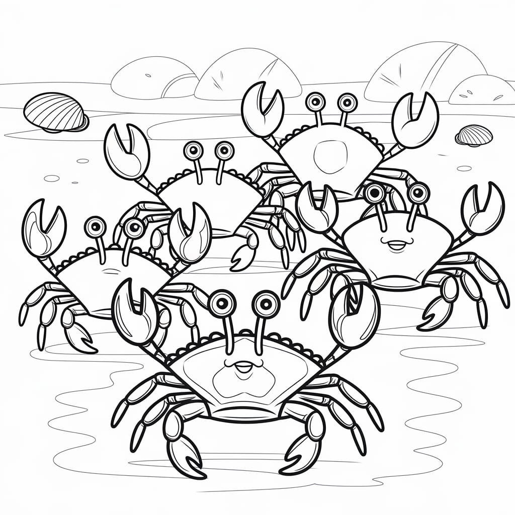 Mange krabber fargelegging