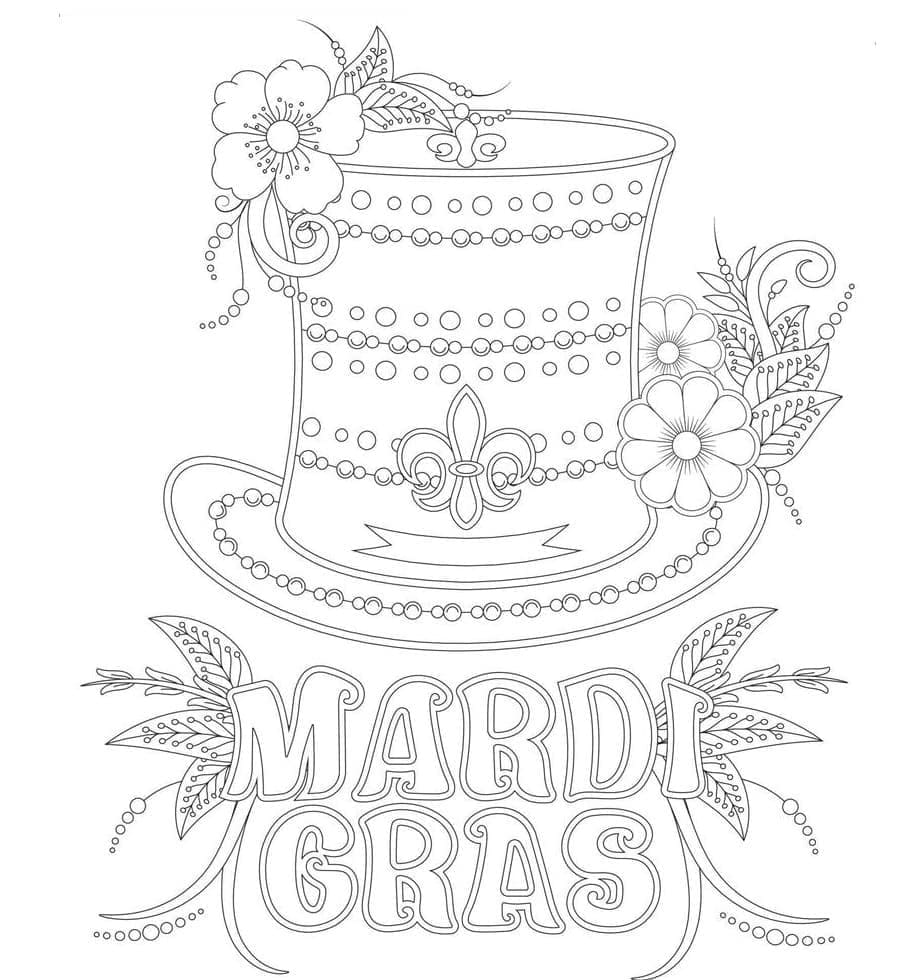 Mardi Gras Gratis utskrift fargelegging
