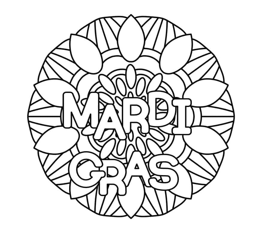 Mardi Gras mandalaen fargelegging