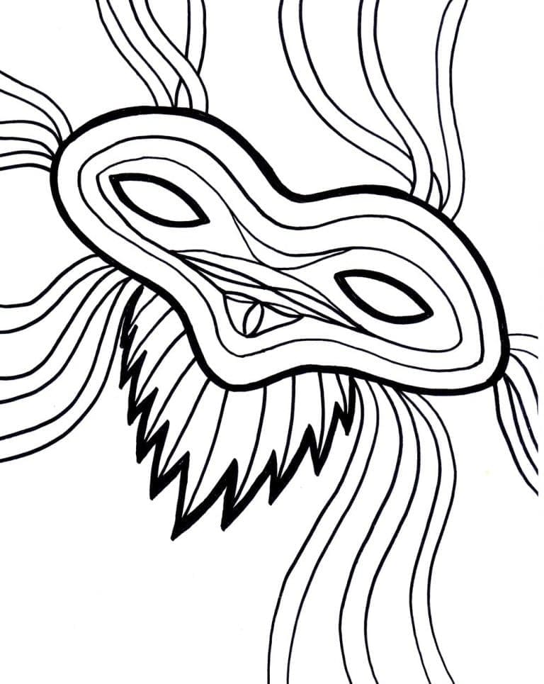 Mardi Gras maskebilde fargelegging