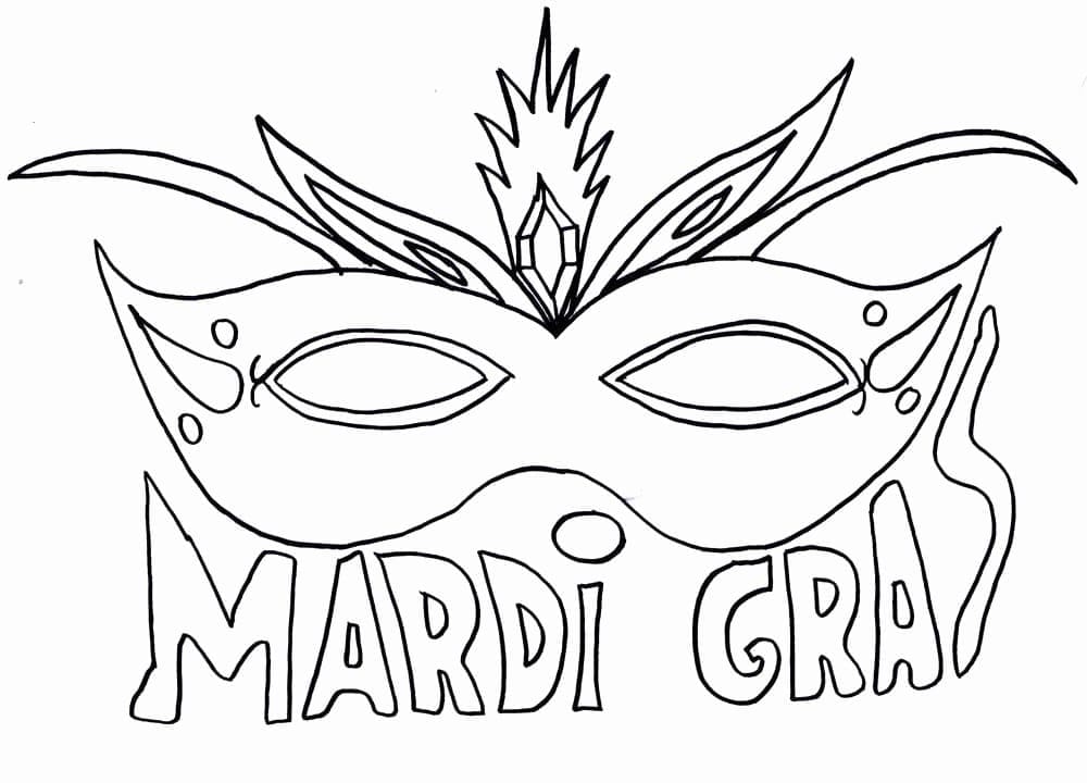 Mardi Gras med maske fargelegging