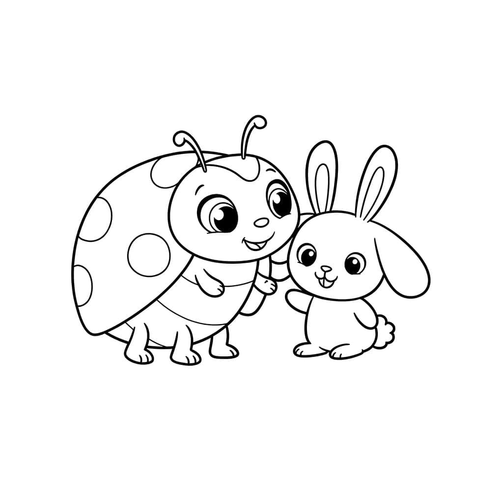 Marihøne og kanin fargelegging