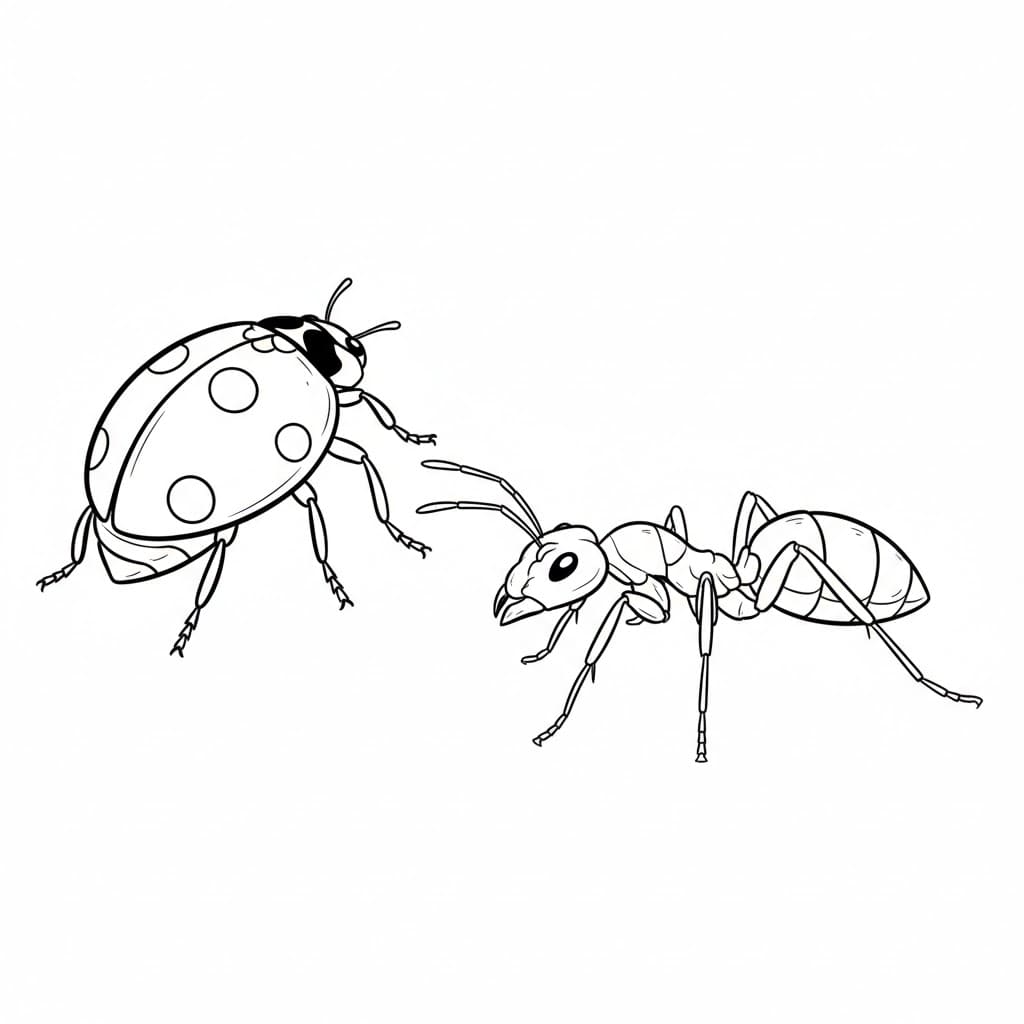 Marihøner og maur fargelegging