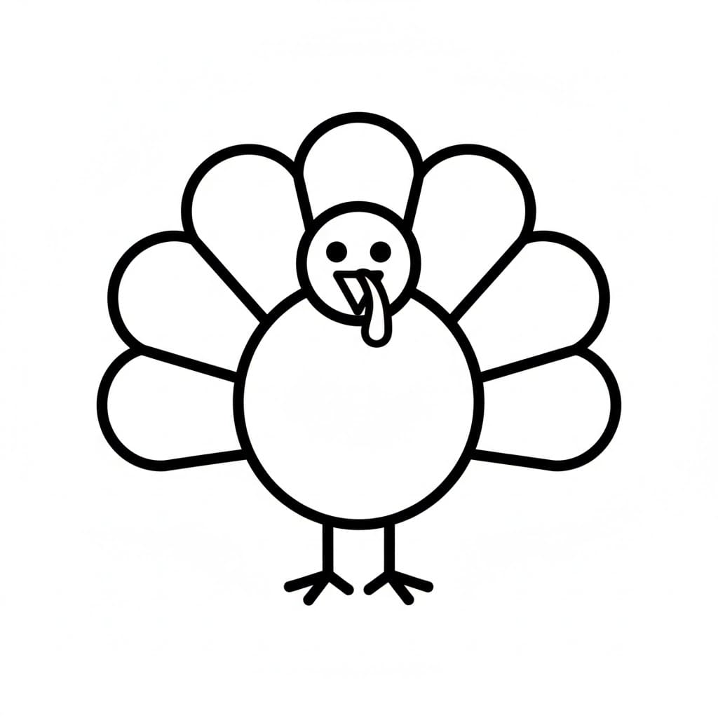 Minimal omriss kalkun fargelegging