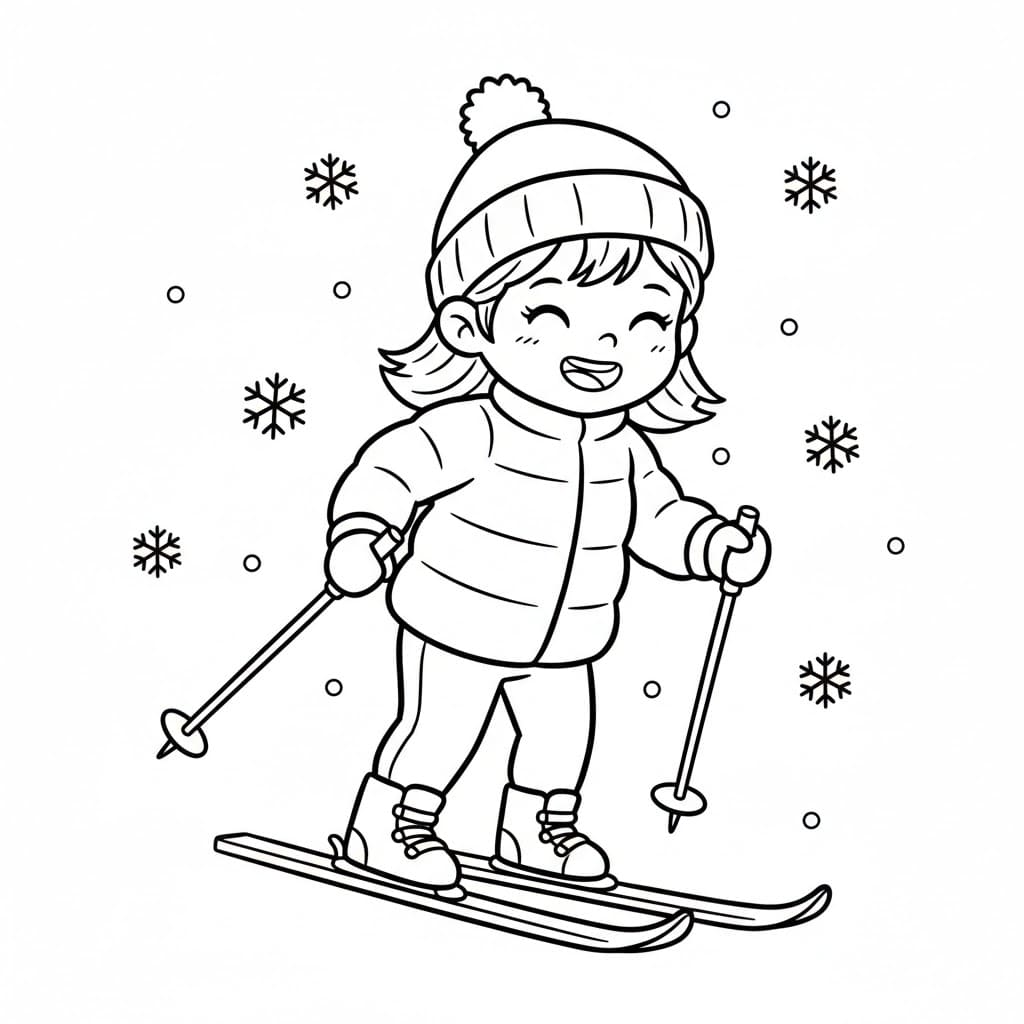 Morsom skikjøring fargelegging