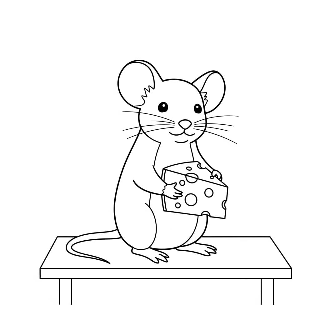 Mus med ost fargelegging