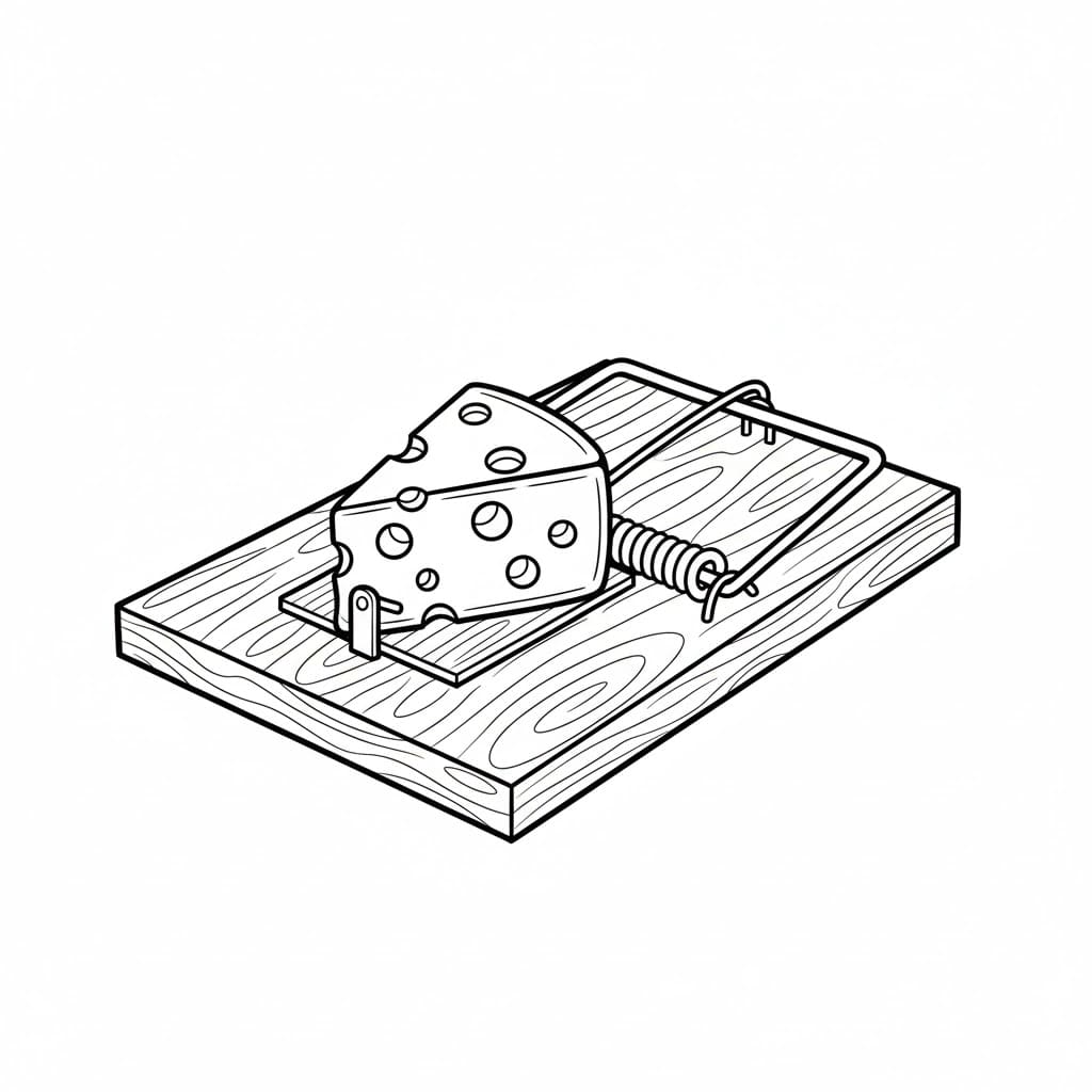 Ost i en musefelle fargelegging