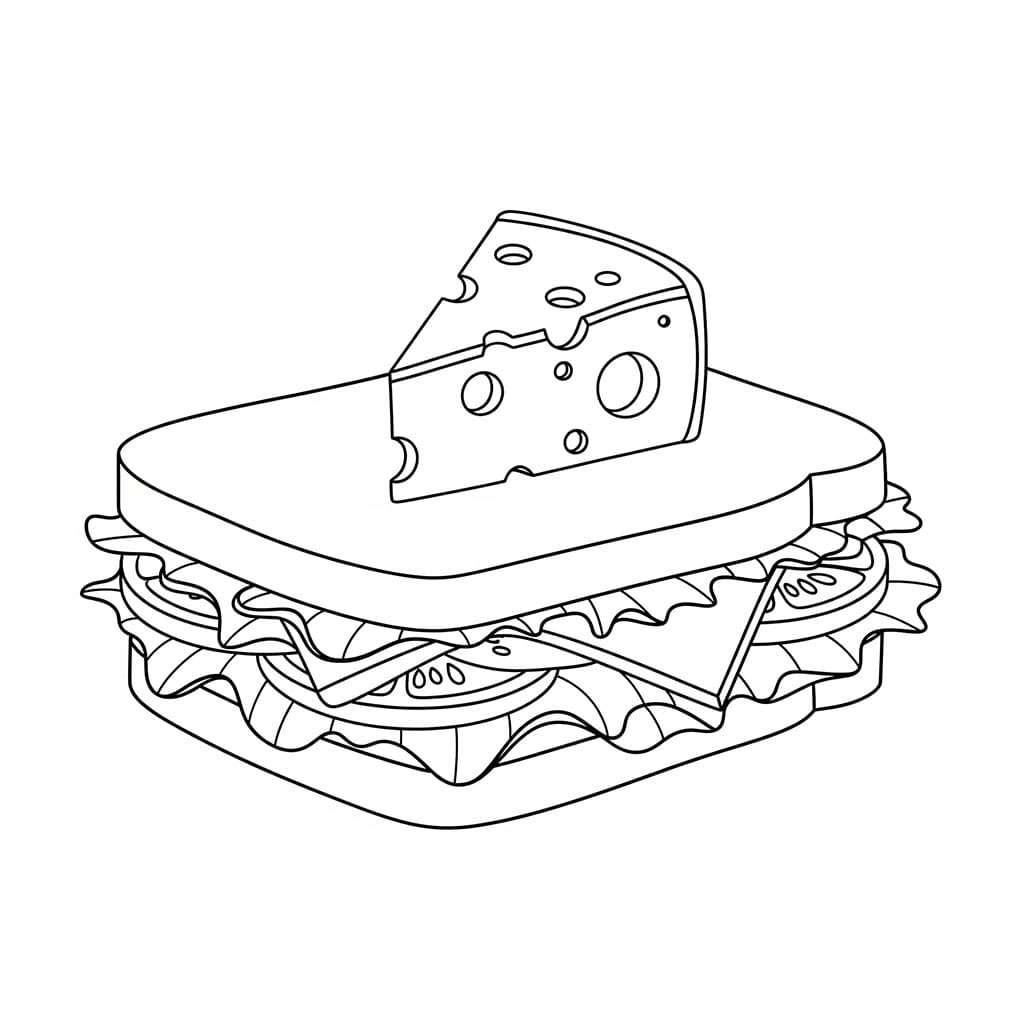 Ost og hamburger fargelegging