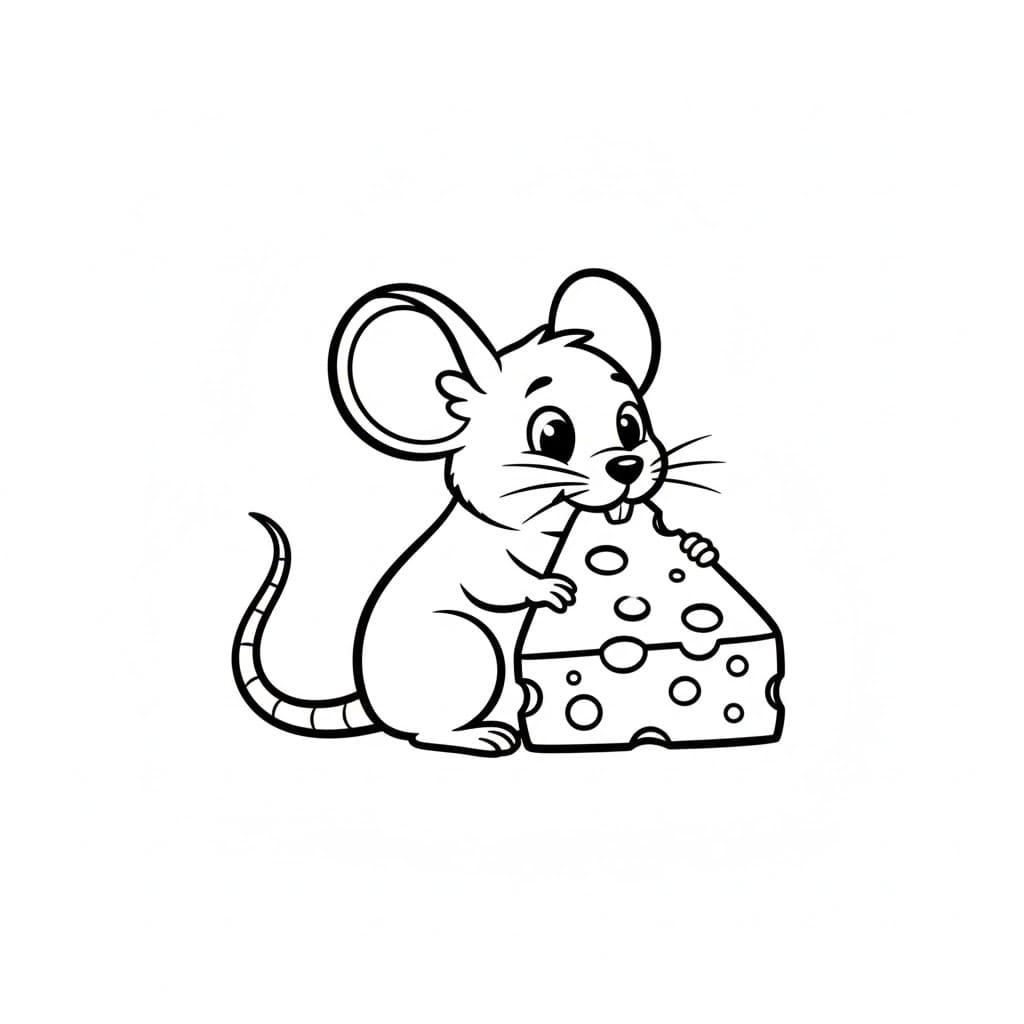 Ost og mus fargelegging