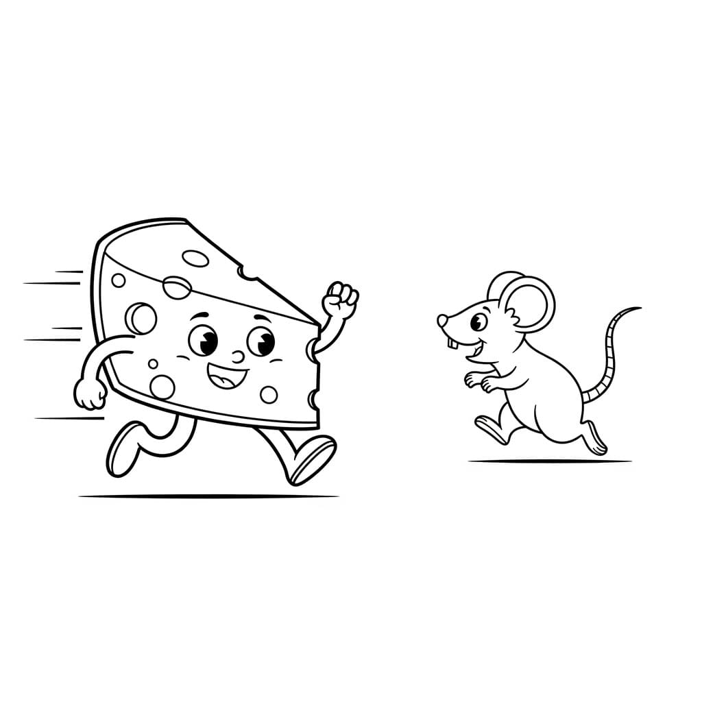 Ost og mus gratis fargelegging
