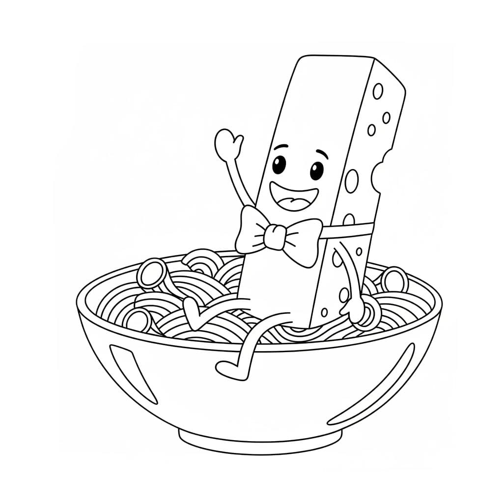 Ost og nudler fargelegging