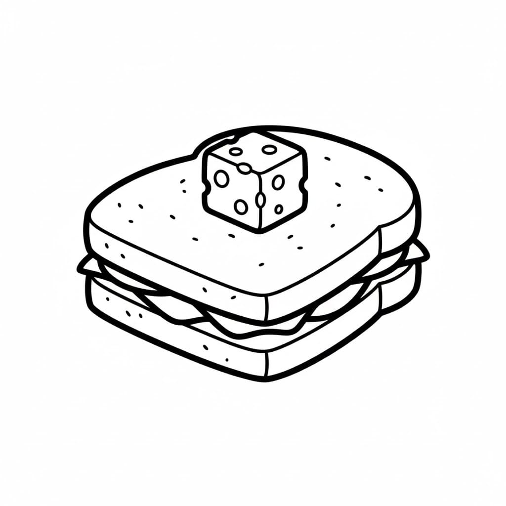 Ost på en sandwich fargelegging