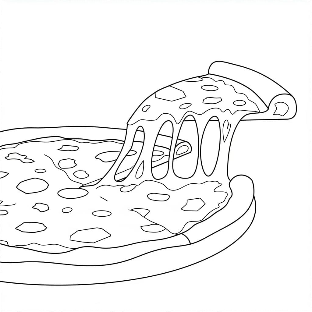 Ost på pizza gratis fargelegging