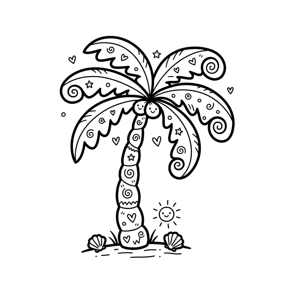 Palmetre doodle fargelegging