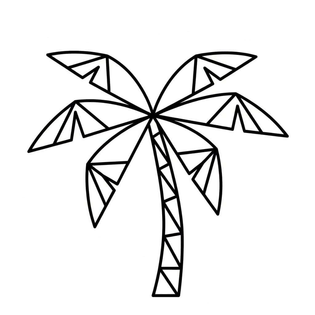 Palmetre i geometrisk stil fargelegging