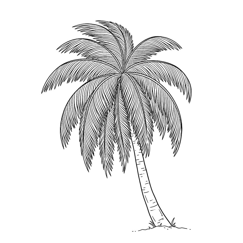 Palmetre med mange blader fargelegging