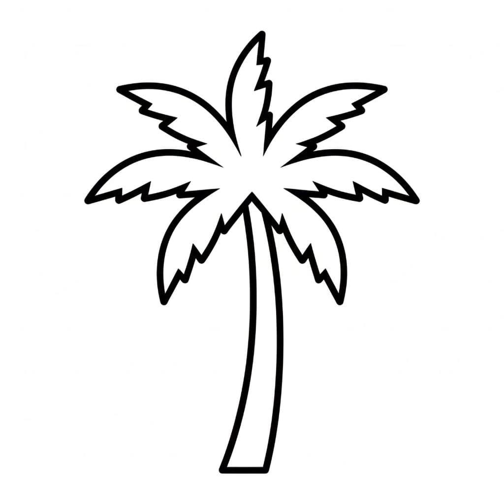 Palmetre med stort bladverk fargelegging