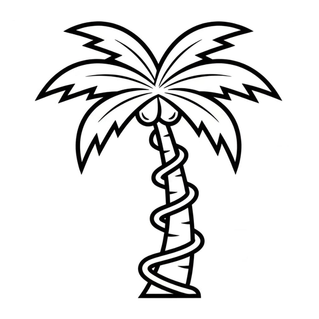 Palmetre med vridd stamme fargelegging