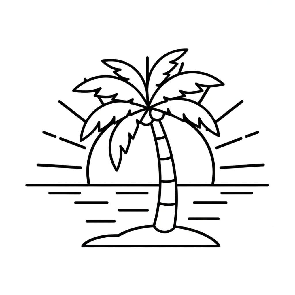 Palmetre mot havhorisonten fargelegging