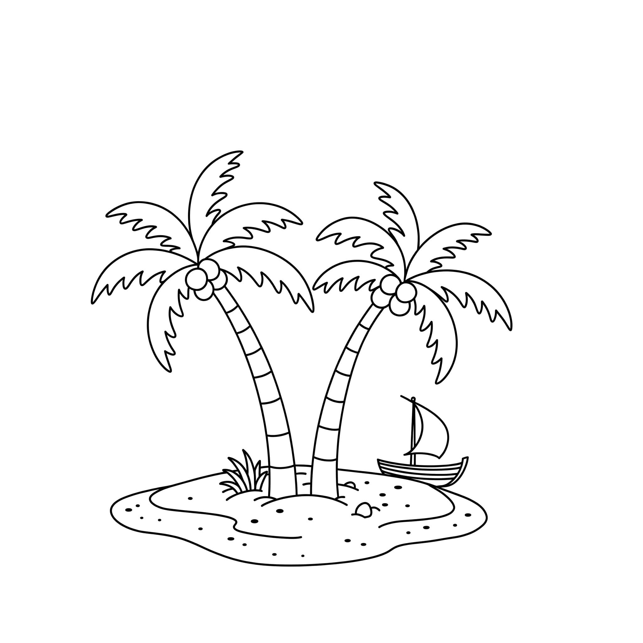 Palmetre og båt fargelegging