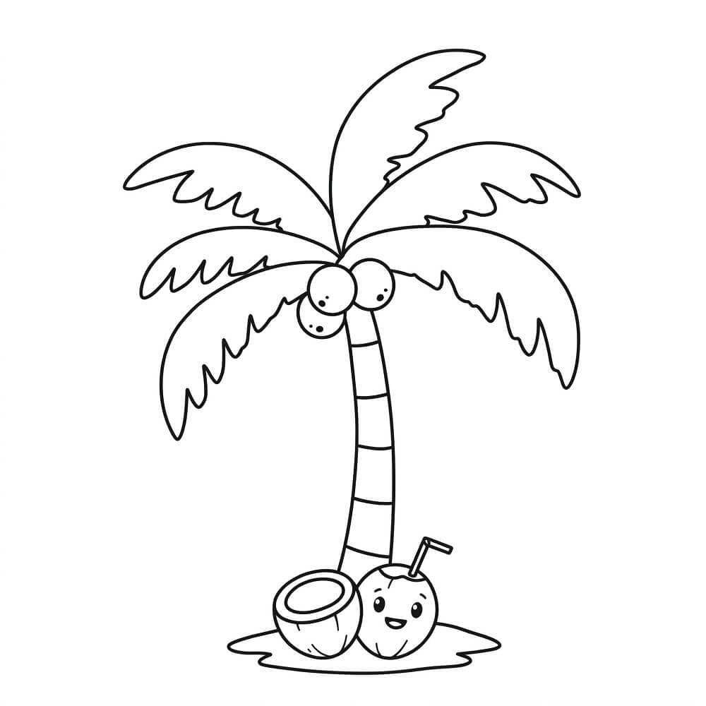 Palmetre og kokosnøtt fargelegging