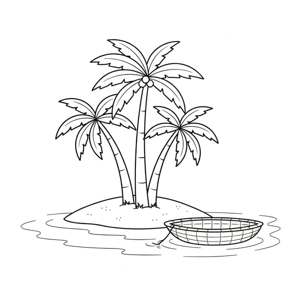 Palmetre og kurvbåt fargelegging