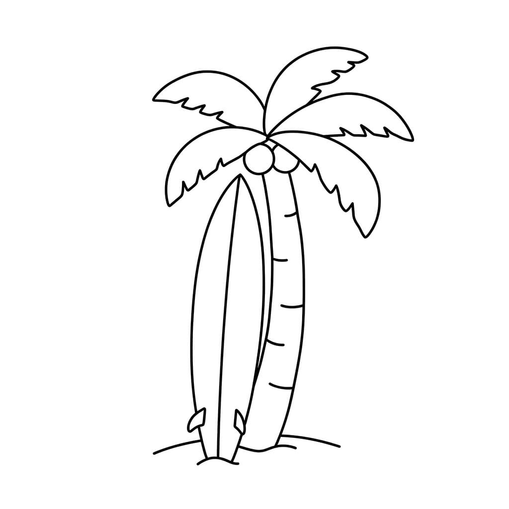 Palmetre og surfehytte fargelegging