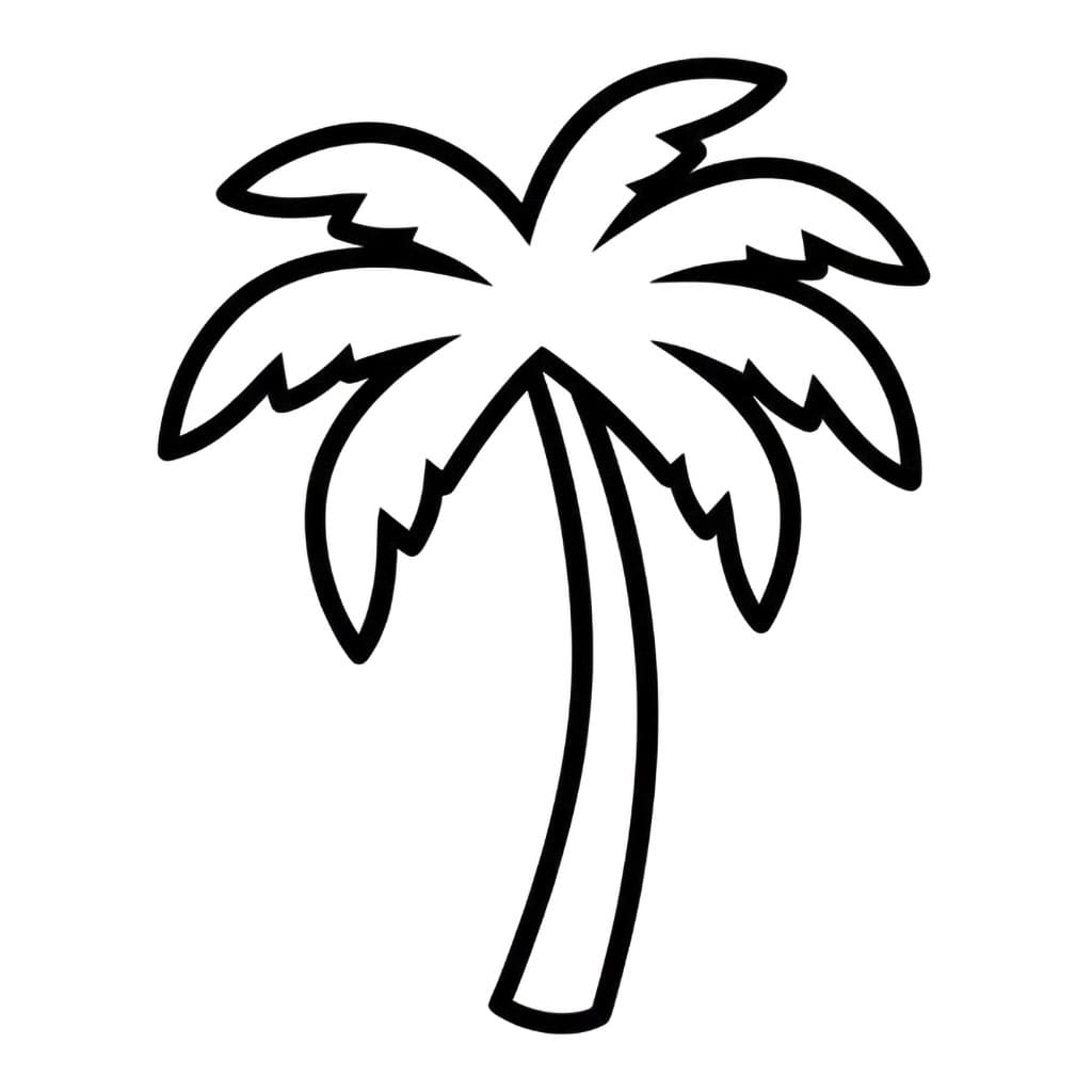 Palmetre som står alene fargelegging