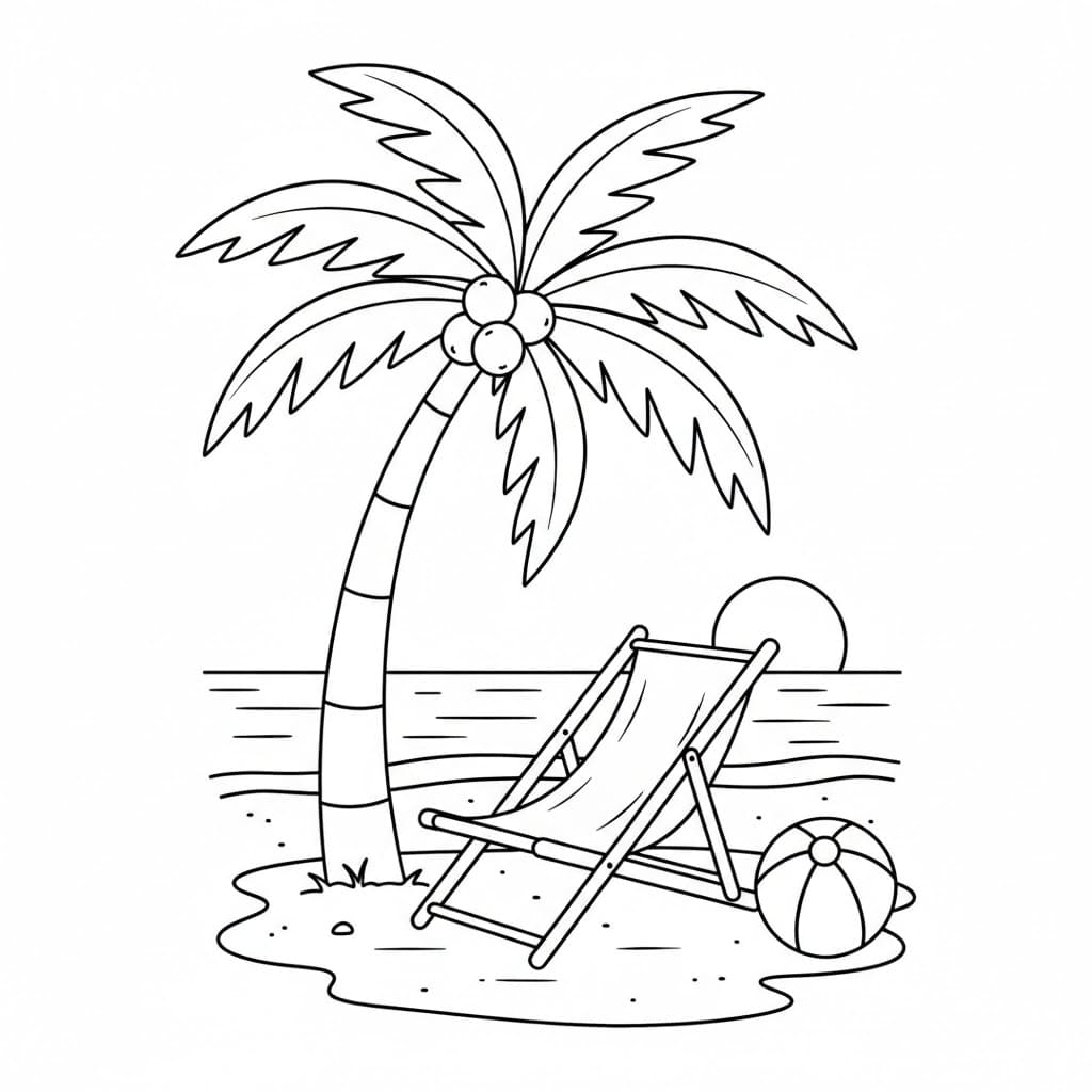 Palmetreet og hagen fargelegging