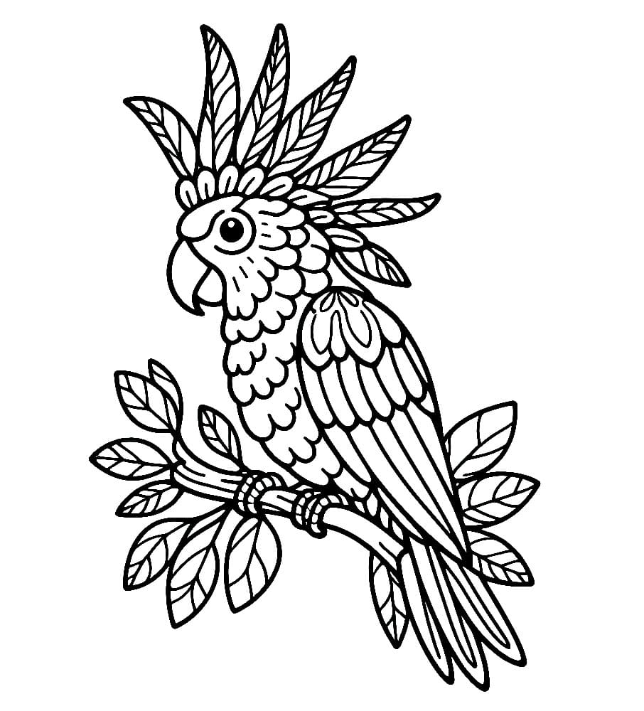 Papegøyen er veldig stilig fargelegging