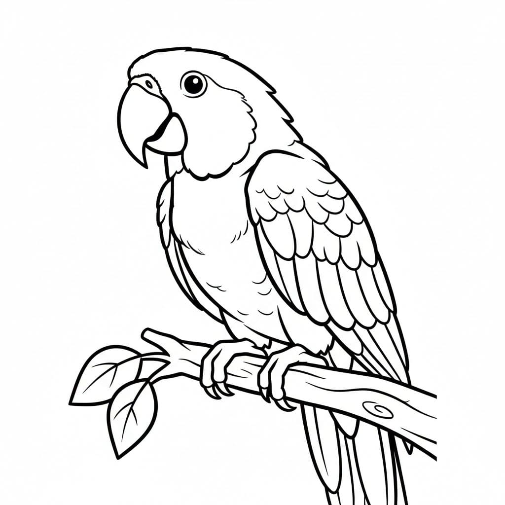 Papegøyen hviler fargelegging
