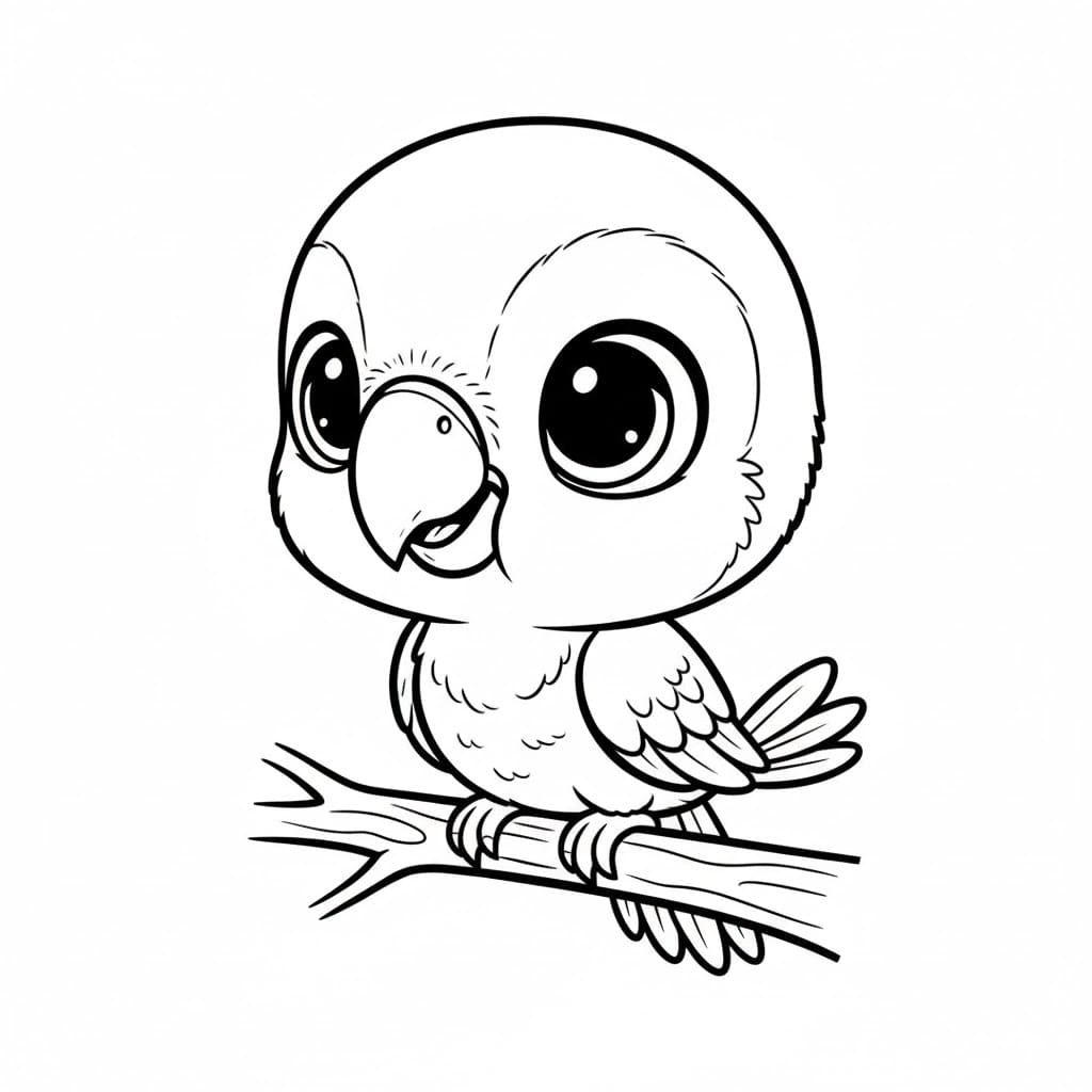 Papegøyeunge med stort hode fargelegging