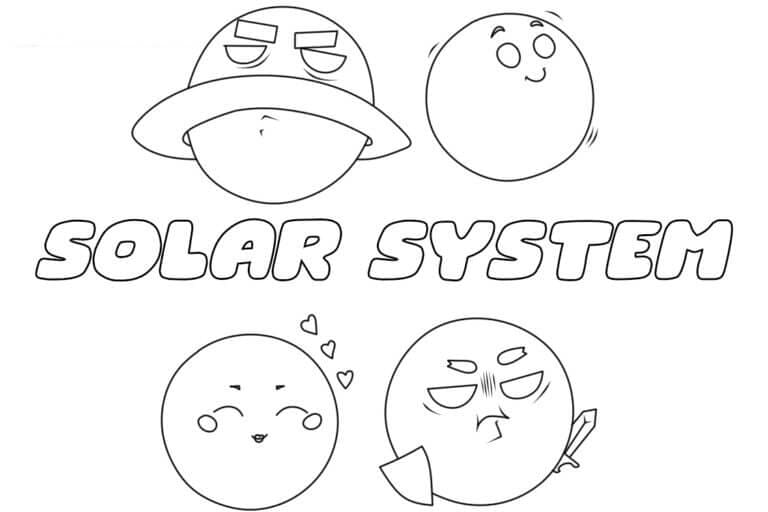 Planetene i solsystemet fargelegging