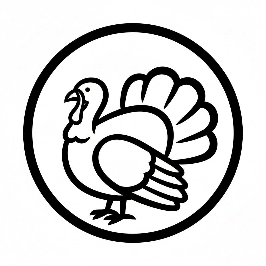 Rundt ikon kalkun fargelegging