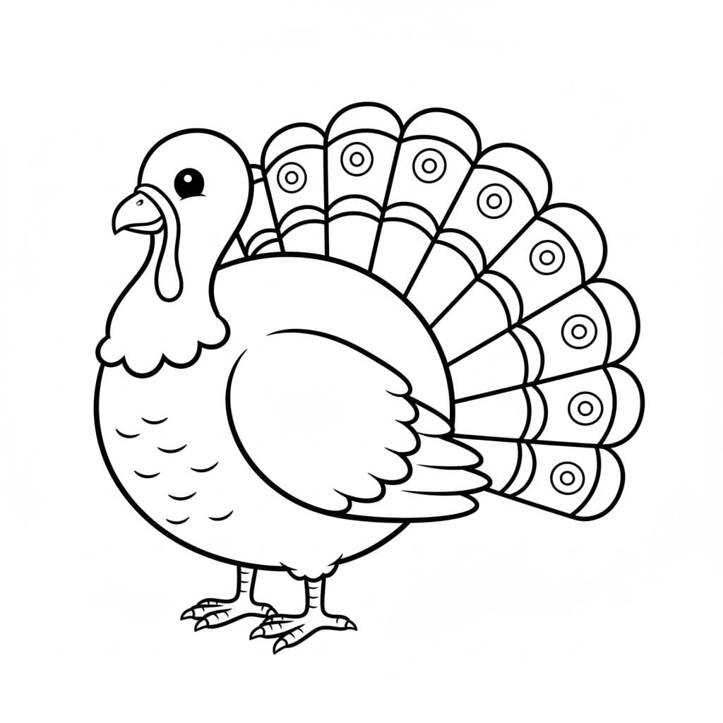 Sidevisning av kalkun fargelegging