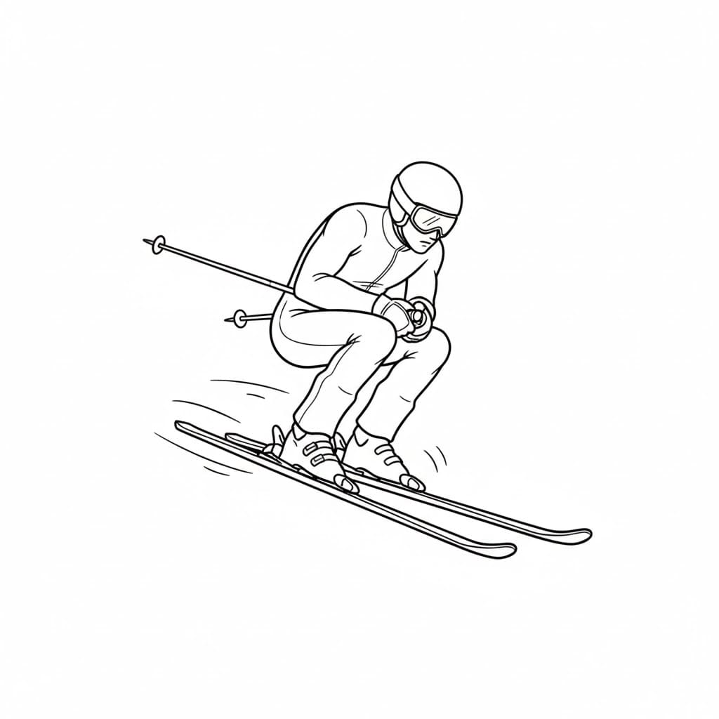 Skihopper som flyr fargelegging