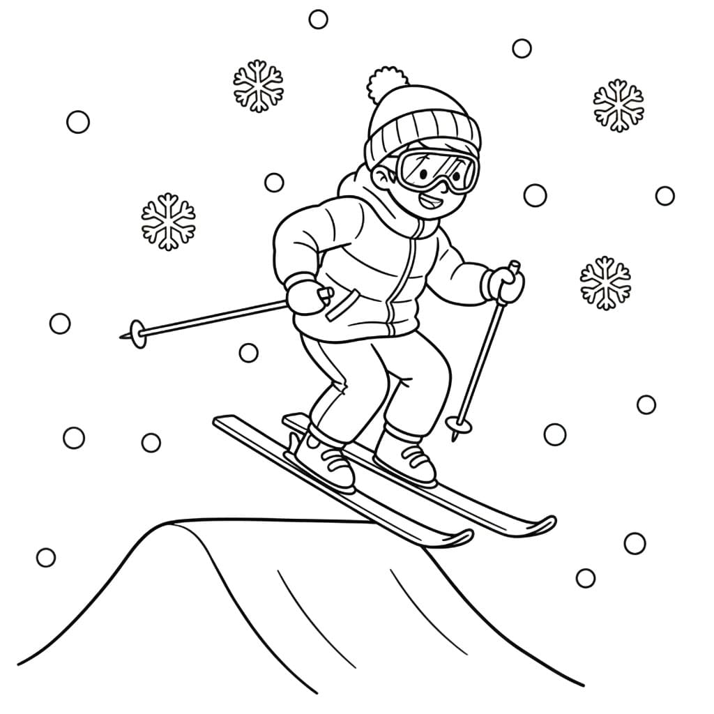 Skihopping over bakker fargelegging