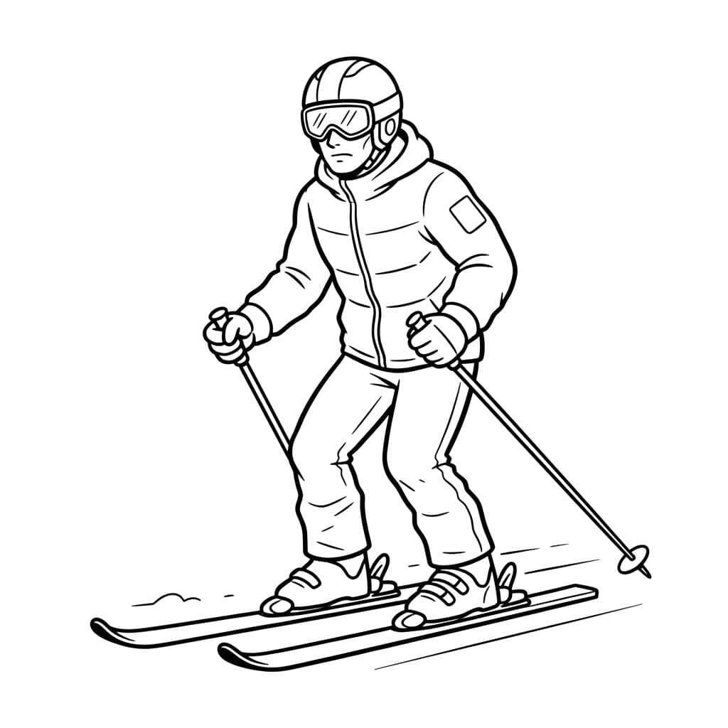 Skiløper fargelegging