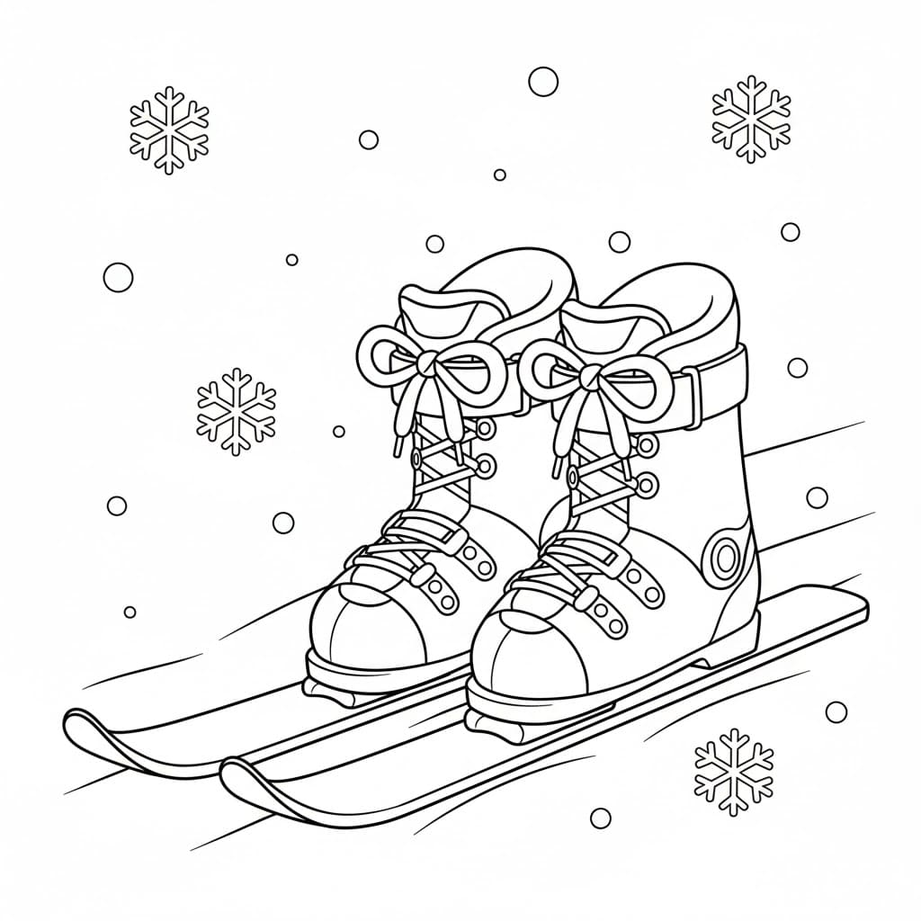 Skistøvler fargelegging